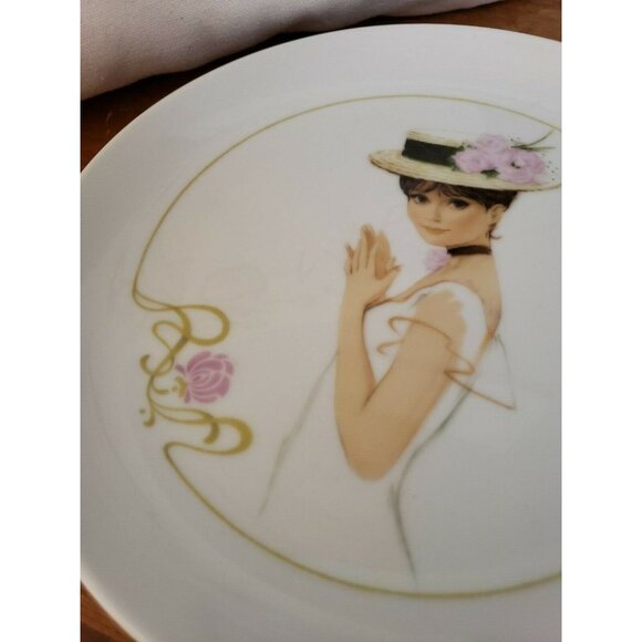 Enesco Imports Japan Victorian Girl with Hat Porcelain Collector Plate 8 - Picture 5 of 6